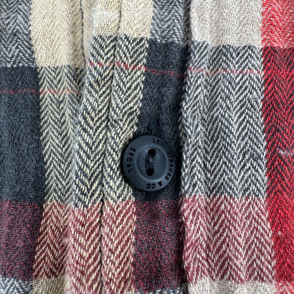 Mens Levi­s Relaxed Fit Plaid Western‎ Streetwear Flannel Long Sleeve Shirt Sz M - Picture 10 of 11
